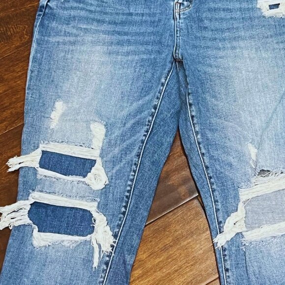 MICA Los Angeles Distressed High Rise Straight Leg Jeans 31 - Picture 3 of 7